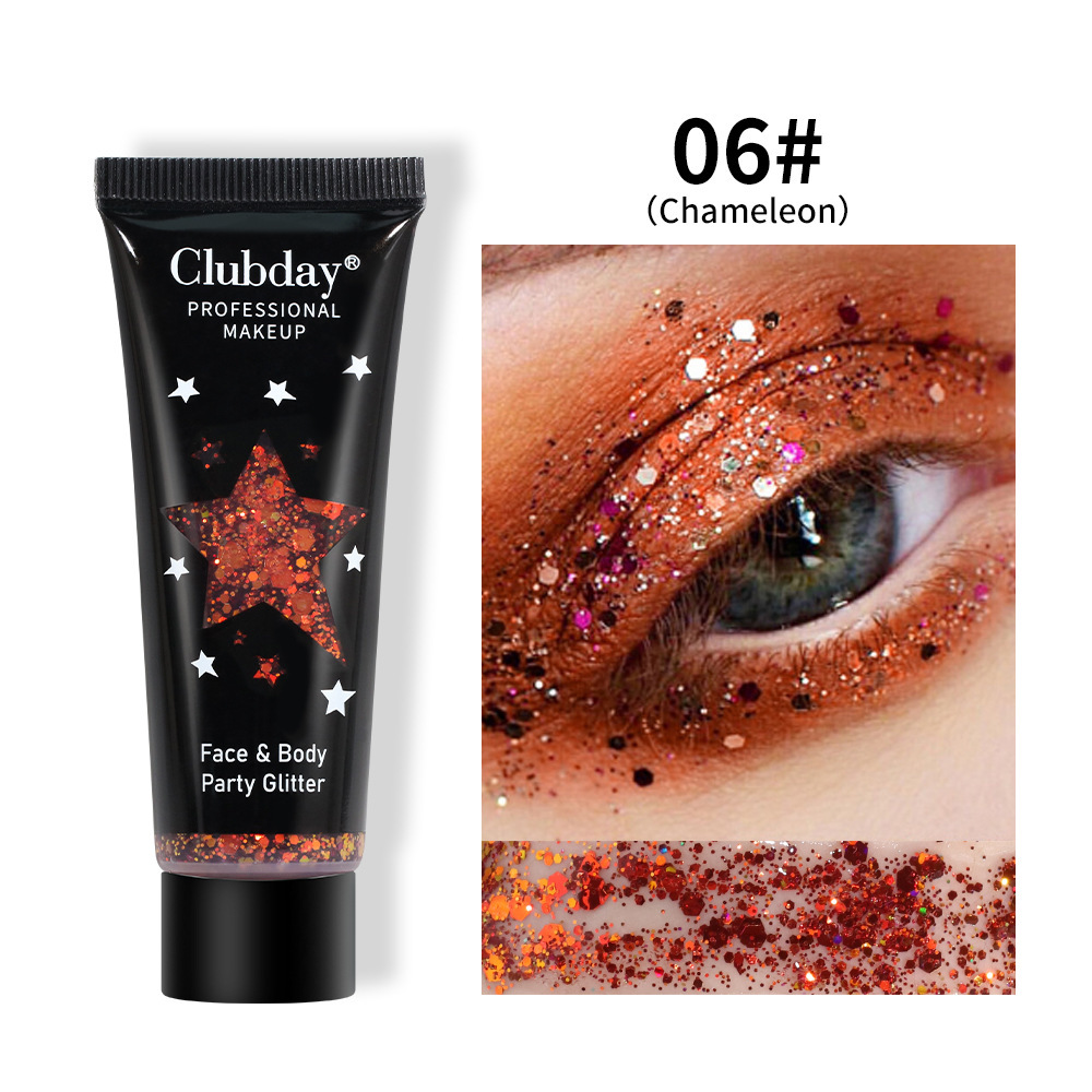 Gel di bellezza liquido con paillettes corpo Trucco natalizio camaleonte ombretto_voghion.com