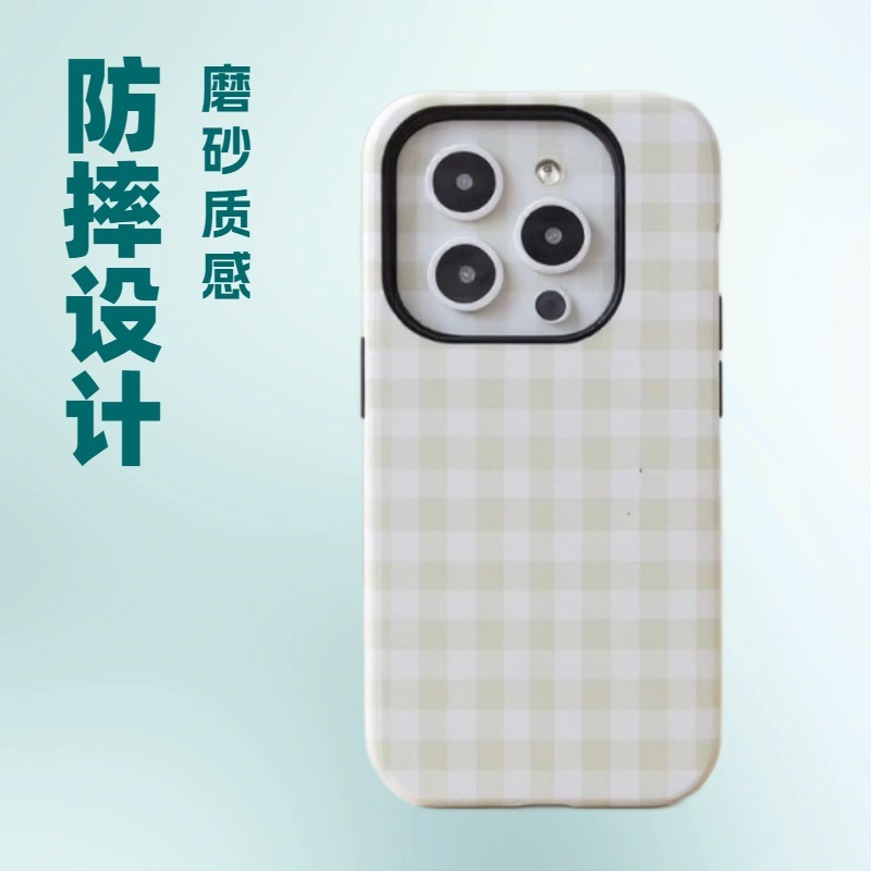来图定制亚马逊爆款方格子ins风手机壳适用苹果全包镜头16p保护套|undefined
