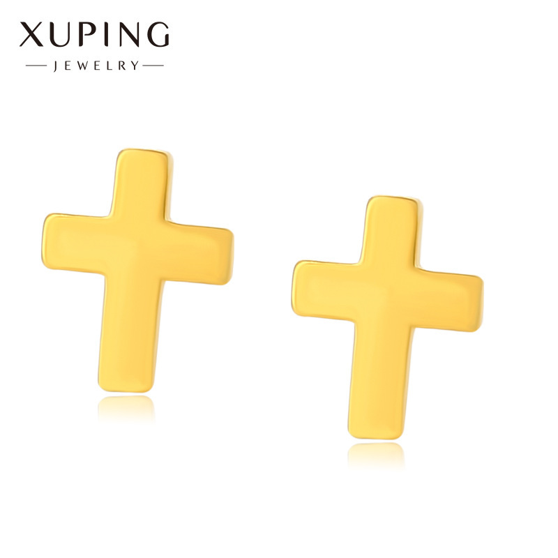 Pendientes de Botón Xuping, Modernos, Chapados en Oro, Simples, Versátiles, Exquisitos, Sin Circonitas, Joyería al por Mayor Transfronteriza