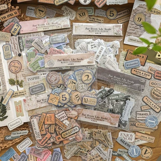 纸迹和纸贴纸包 烟云旧梦系列 创意复古手账自由DIY拼贴装饰素材
