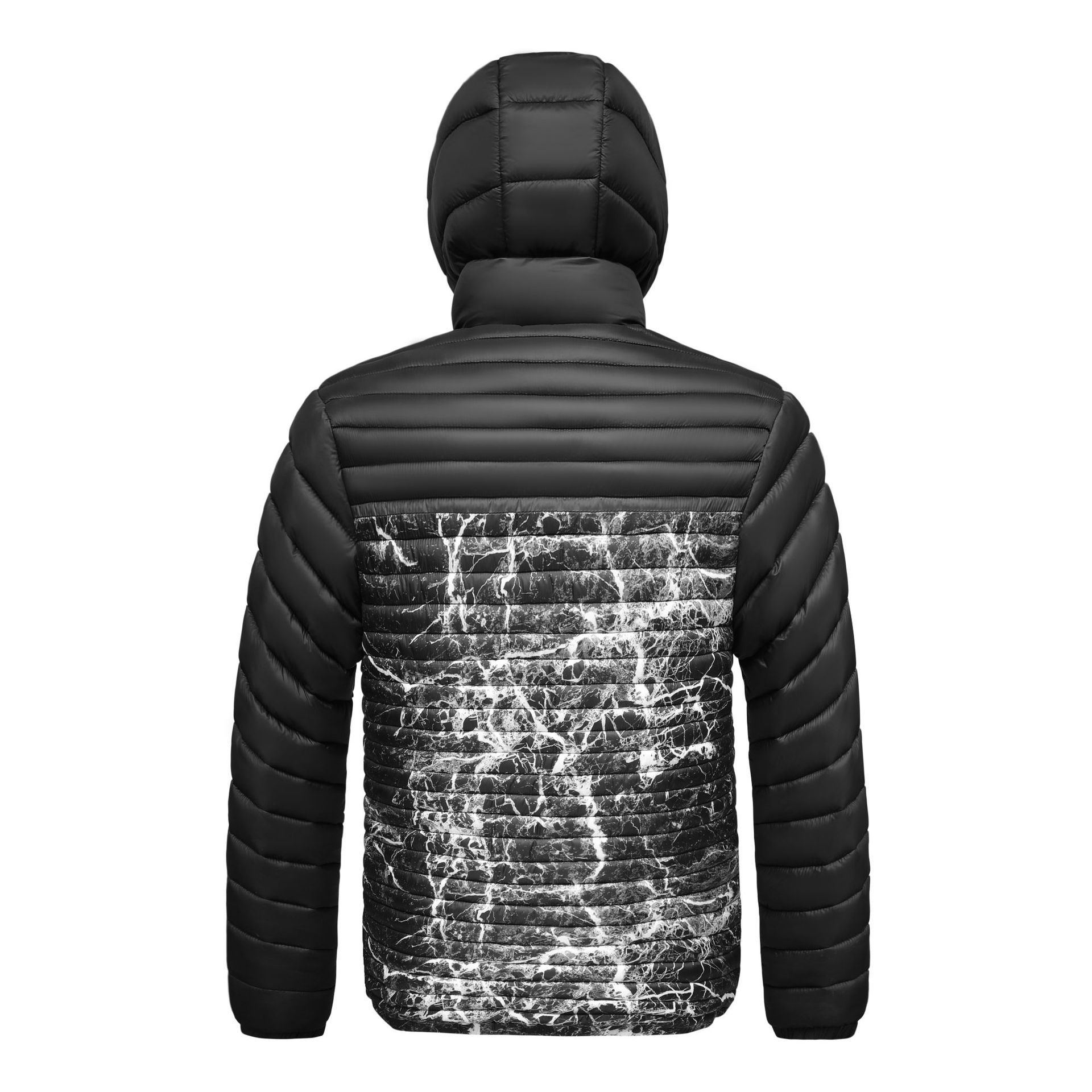 Rib Suit Cotton-padded Jacket Men's Removable Cap Sports Fleece Thickened Cotton-padded Jacket_voghion.com