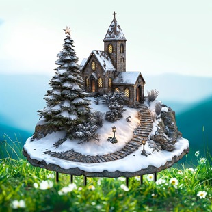 Cross Border Christmas Village Acrylic Garden & Lawn Sunshine Trapper Outdoor Patio Flower Pot Landscape Decoration
