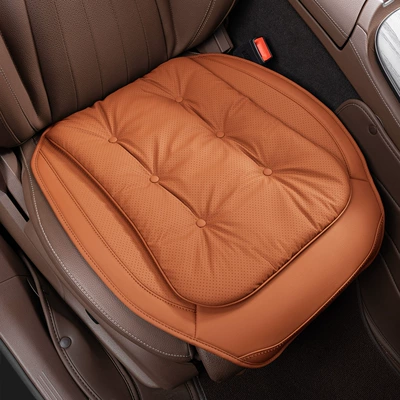 Comfortable Nappa Seat Cushion for All – Four Seasons Pad - ideal-orange-front-row-single-piece-no-standard-model-please-note-the-car-logo