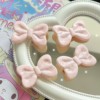 Cute fuchsia cartoon hairgrip with bow, bangs, Japanese and Korean