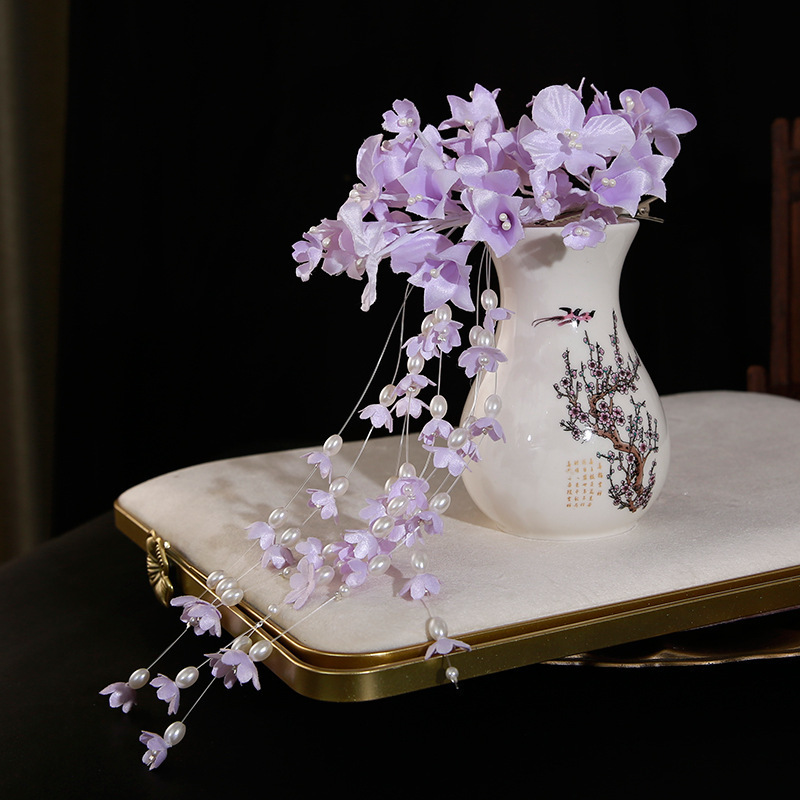 Purple hair accessory, orchid