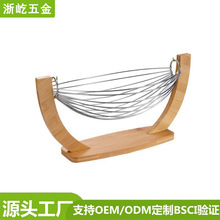 北欧竹木铁艺水果篮创意网兜沥水果盘客厅零食收纳篮批发铁艺果盘