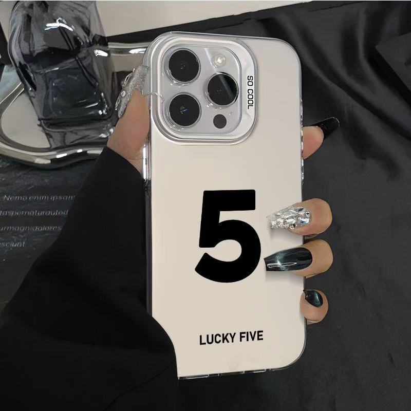 Nuevo número de la suerte para iPhone 16 funda para teléfono móvil Apple 15promax/14 anti-caída 13pro12 Europa y América