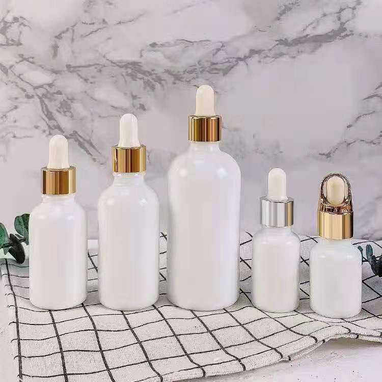 白色陶瓷精油瓶玻璃滴管瓶化妆品分装小样瓶调配瓶护肤定制分装瓶