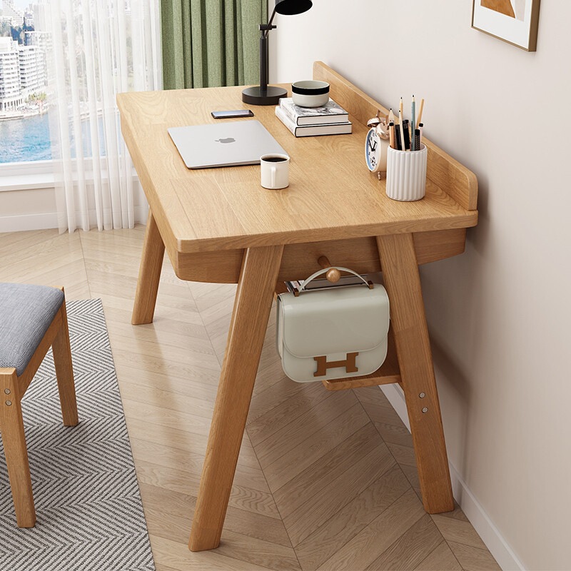 Desk, computer table, home-use Nordic-style solid wood bedroom office desk, simple student home study table for rental housing Desk, computer table, home-use Nordic-style solid wood bedroom office desk, simple student home study table for rental housing