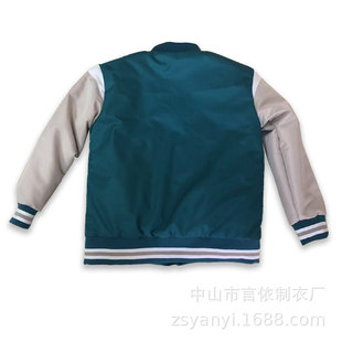 American Baseball Uniform Pu Leather Sleeve Embroidered Jacket Cotton Jacket European and American Spring & Fall Trendy Brand Customized for Men and Women
