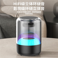 新款透明懸浮藍牙音響炫彩燈光智能琉璃音箱高品音質大音量低音炮