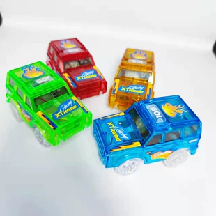Игрушечная железная дорога с машинкой на светящихся путях сборная