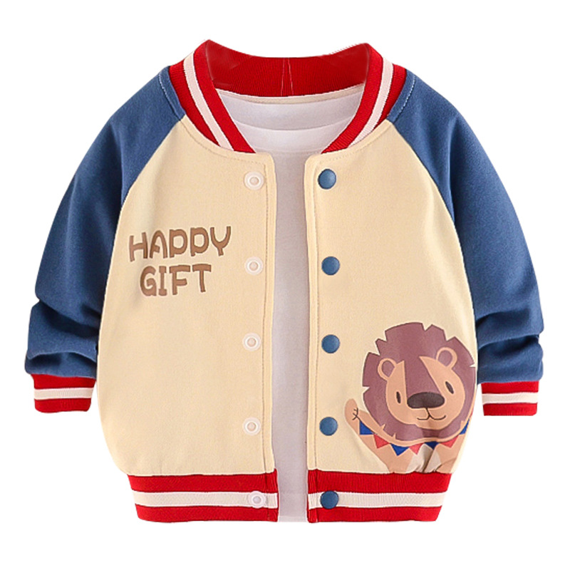 남자  봄과 가을 옷 서양식 어린이 옷 새로운 잘 생긴  코트 탑 여자 야구 옷 유행