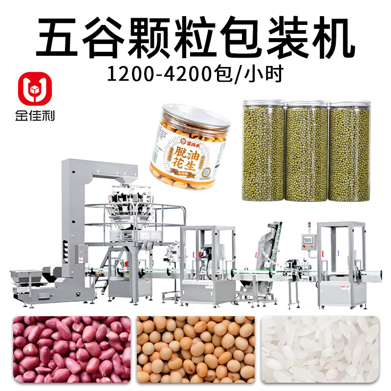 自动智能称重灌装机 杂粮大米颗粒包装线 绿豆红豆黄豆罐装灌装线