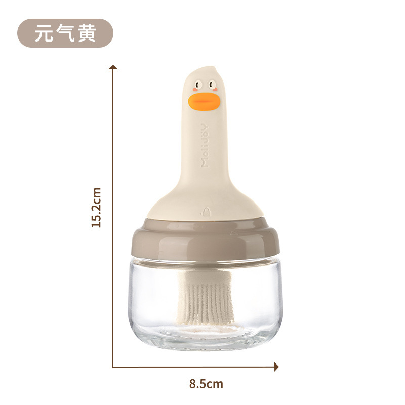 魚仔ロック止めオイルブラシ家庭用一体瓶バーベキュー焙煎専用食品級キッチンブラシ油シリコンブラシ|undefined