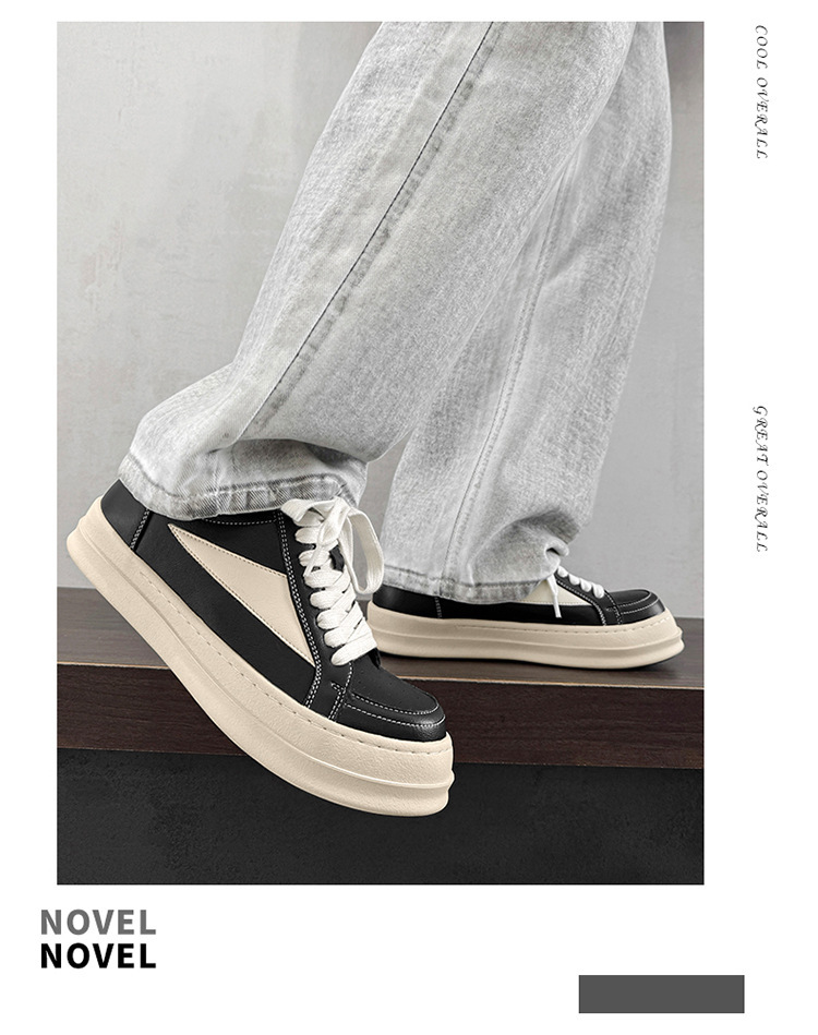 Chaussures décontractées de style triangle inversé, polyvalentes, style skate, sport, américaines, streetwear, plateforme, rétro, pour hommes_voghion.com