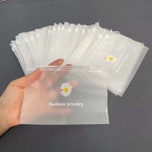 Matte daisy zipper bag cartoon cactus rubber band head rope storage bag small accessories chick packaging bag