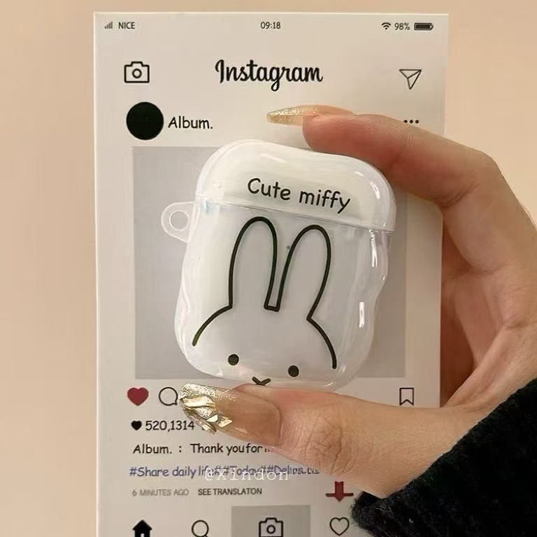 Cute Miffy conejo auriculares AirPods4 funda para auriculares de Apple Airpodspro3 generación 3 / 4