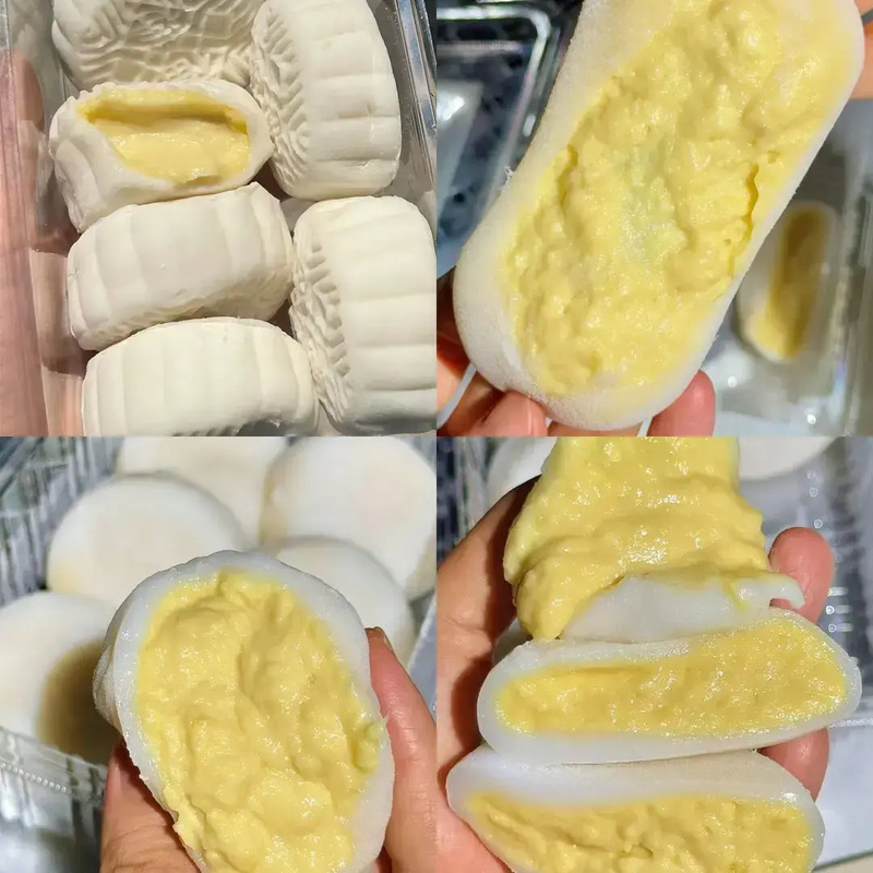 榴莲味冰皮月饼夹心奶黄流心蛋黄月饼中式糕点心中秋送礼品批发|undefined
