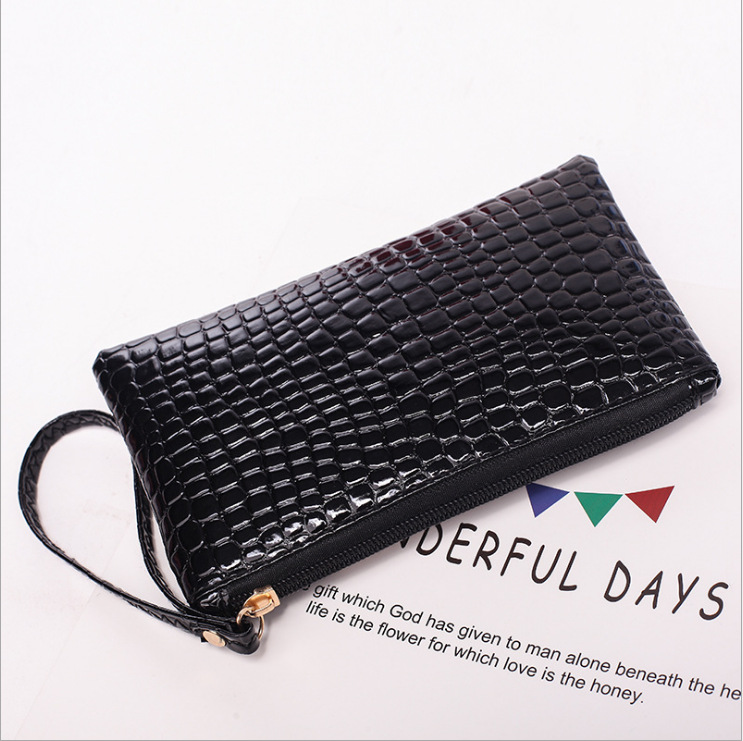 Handbag Overstock Crocodile Print Korean Style Women's Handheld Bag Fashion Phone Bag Long Length Gift Factory Wholesale