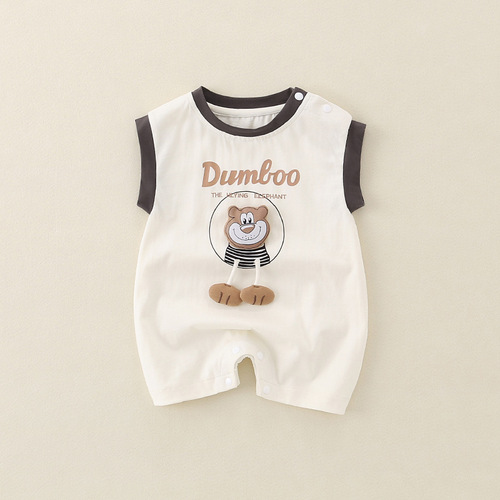 2025 Summer New Baby A-Grade Pure Cotton Sleeveless Onesie Soft and Comfortable Outfit for Baby Crawling Clothes