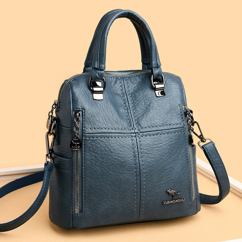 2026 Sheepskin Stitched Crossbody Backpack Super Popular on Instagram Multifunctional Bucket Bag Trendy Women's Travel Backpack