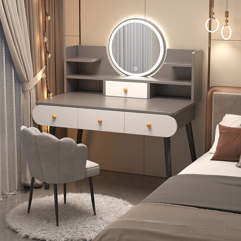 Comodador moderno dormitorio simple mesa de maquillaje 2025 nueva mesa de maquillaje de lujo ligera pequeña mesa de dormitorio principal