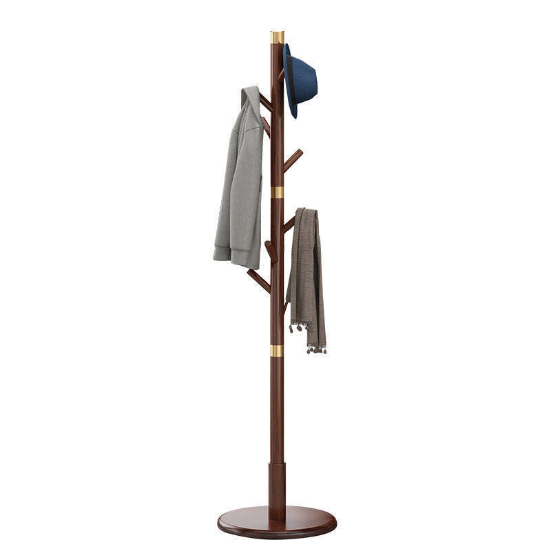 Perchero de madera Dormitorio de piso a techo Hogar Nuevo poste de ropa de oficina de estilo chino Perchero vertical Perchero ligero de lujo