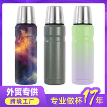 跨境真空保温壶大容量304不锈钢子弹头保温水壶 户外车载旅游壶