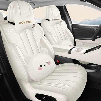 Cover, Breathable Leather Cushion Interior, Modelə uyğun (Original) oturacaq örtükləri - snow-mountain-white-cartoon-version-remarks-model-year-rear-half-package