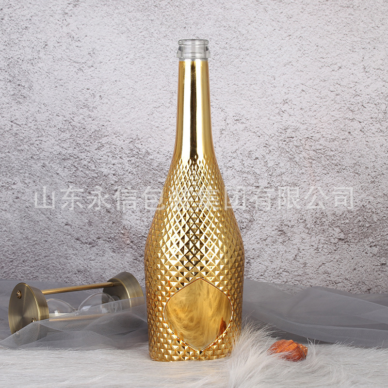 厂家出售新款电镀气泡酒瓶香槟包装空酒瓶 过节送礼葡萄酒瓶