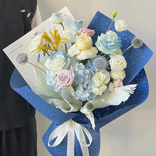 Handmade water rock paper wrinkled art paper crepe paper flower wrapping paper high-end flower wrapping paper flower shop wholesale