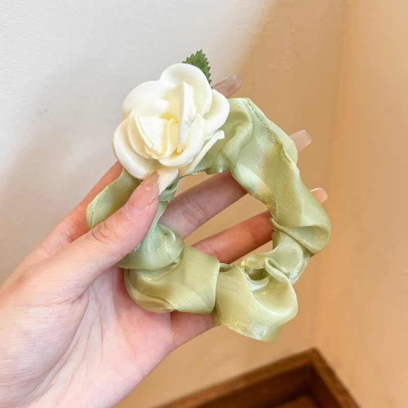 法式文艺~复古甜美方巾大肠发圈女高级感超大号马尾头绳发 饰头饰|undefined