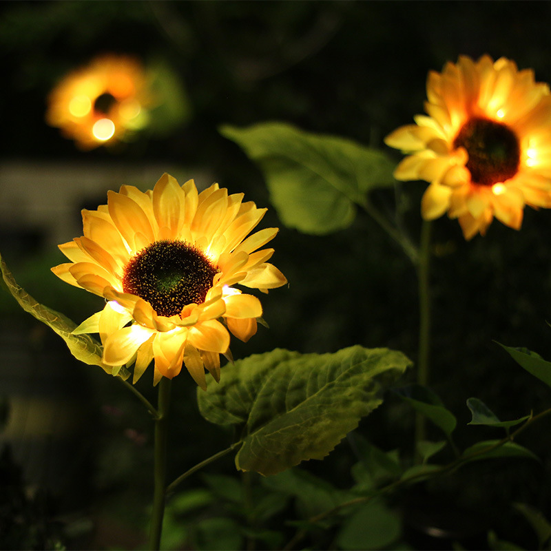 Solar energy sunflower light, lawn courtyard park landscape lighting, greening outdoor waterproof decorative atmosphere lighting