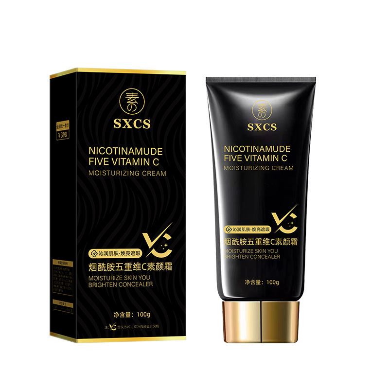 [Entrega dentro de las 48 horas] La nicotinamida de Suxiuchen Vitamina C Crema de maquillaje de larga duración, impermeable y resistente al sudor