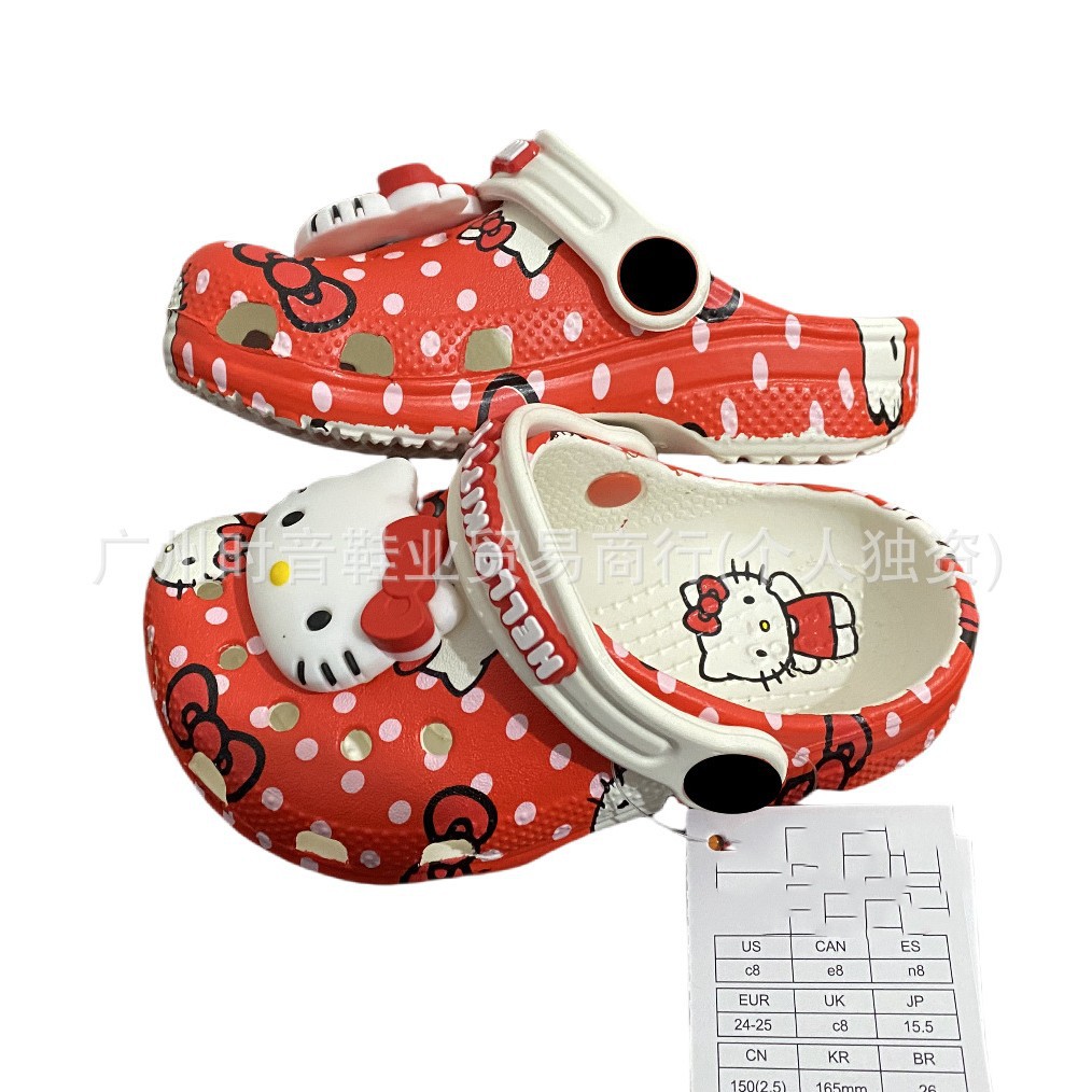 Hello Kitty Avengers Baotou Marvel Slippers Girls' Non-Slip Co-Branded Wear-Resistant Alliance Slippers Sandals Hole Cross