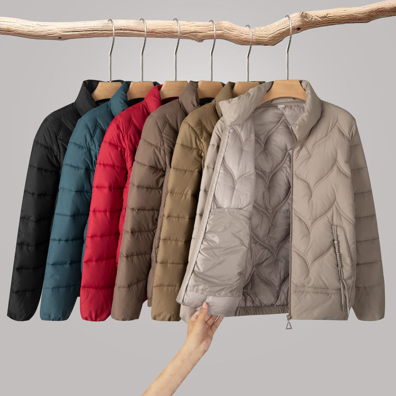 中老年棉衣妈妈棉服轻薄羽绒棉洋气短款2024新款外套冬季薄款棉袄