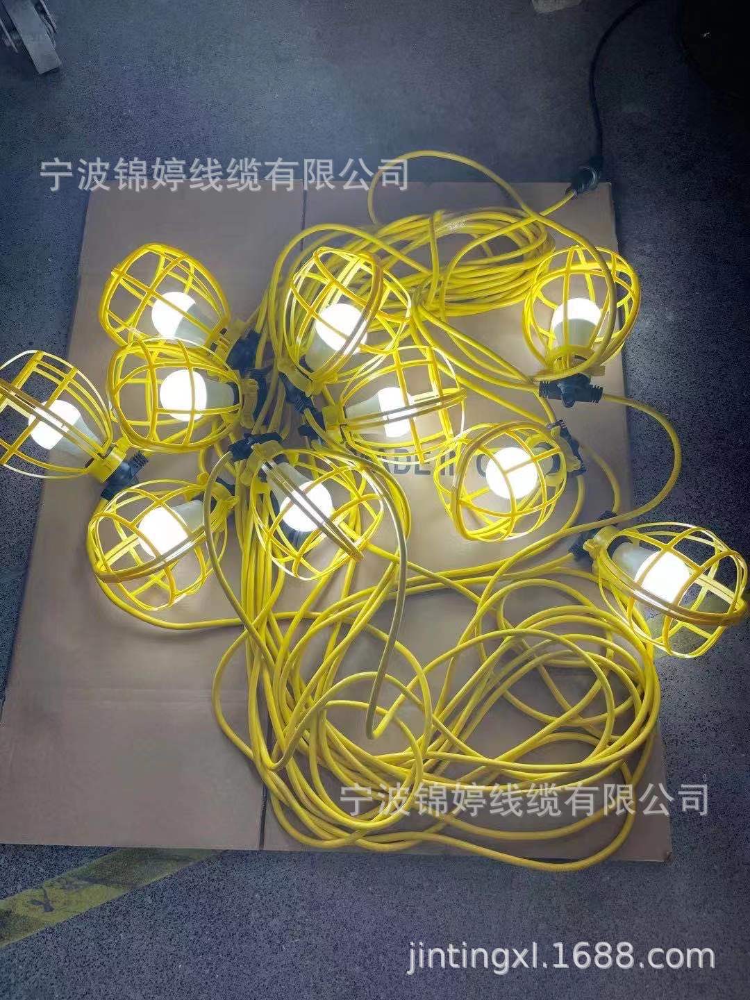 厂家供应E27防水建筑工地施工灯照明工作灯工业灯串线100FT10灯