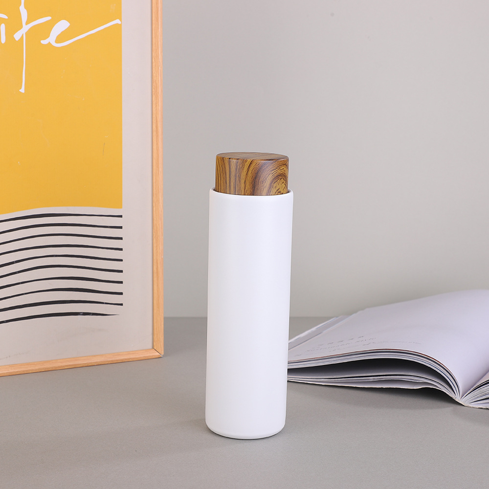 Red explosiva madera taza de aislamiento 304 acero inoxidable regalo de negocios taza de agua creativa taza portátil