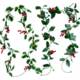 Simulation Red Berry Long Vine Christmas Holiday Pendant Nordic Wall Hanging Holiday Atmosphere Amazon Red Fruit Soft Vine Cross Border