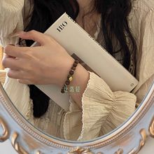 925银财神令」中式金丝檀木五条经文玩佛珠手串送女友生日礼物