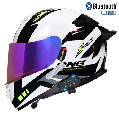 Motosiklet kaskı (dəbilqə) — helmet - jungle-white-colored-mirrorbluetooth-m