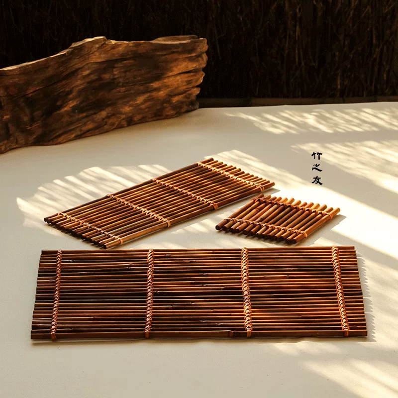 1VPR бамбуковая подставка под кружку handmade дзен чайная церемония держатель чашки блюдце утепляющая подушка чайная штора чайная подушечка небольшая бамбуковая линя чашка чай