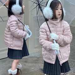 90绒轻羽绒服儿童秋冬装新款双口袋工装休闲男女大童白鸭羽绒外套