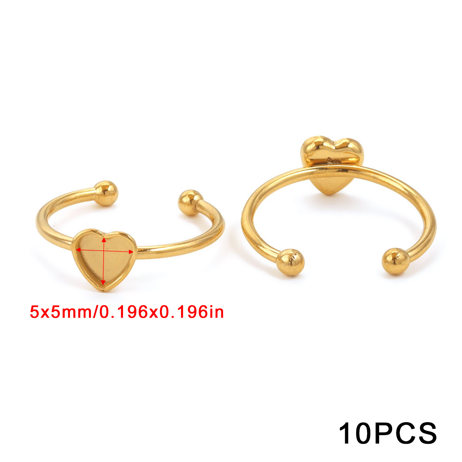 Acero inoxidable color-preservación pulido anillo titular DIY anillo plano anillo superficie horno oro incrustaciones perla apertura anillo titular Accesorios