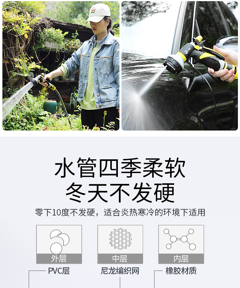 Hanxuan high-pressure car wash water gun, flower watering nozzle, household water hose, floor cleaning, washing, watering spray gun