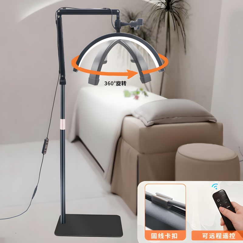 16-pulgadas 20W medio mes lámpara de pestañas piso escritorio 2 cabecera tatuaje manicura ceja tatuaje LED protección de los ojos en forma de U luz de relleno