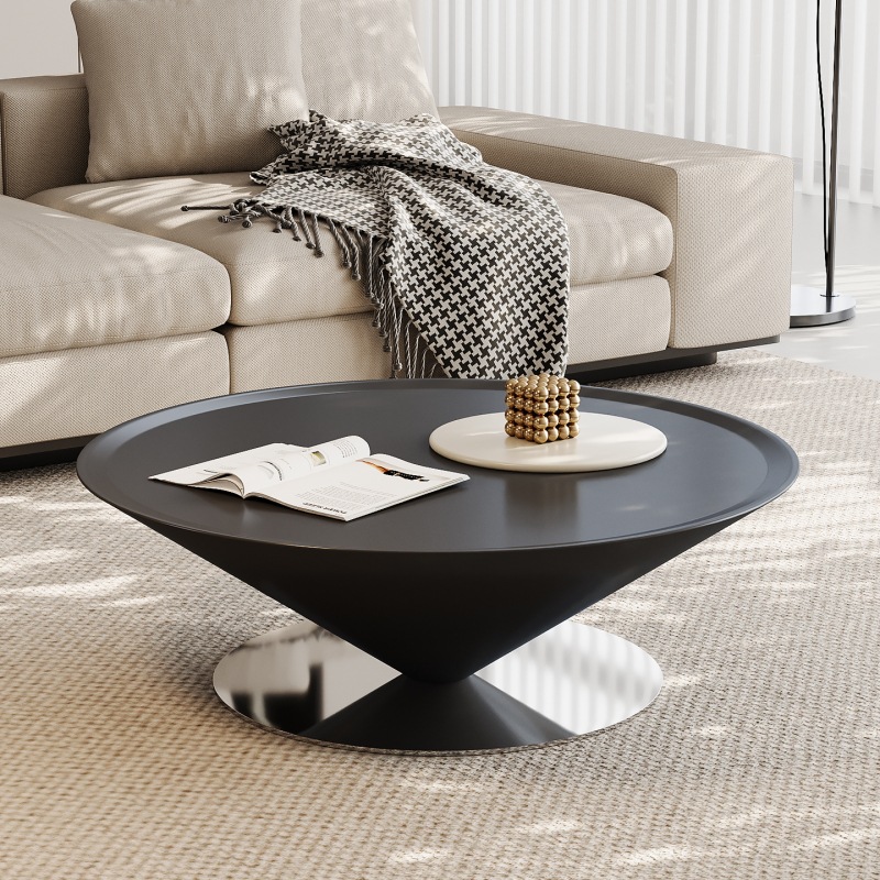 新款悬浮飞碟茶几实木材质客厅家用小户型轻奢高级感圆形茶几桌