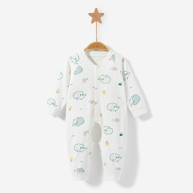 Mono para bebé para primavera, otoño e invierno, ropa de dormir de algodón con abertura en la entrepierna para recién nacidos, pelele cálido unisex, traje para gatear, ropa de bebé.