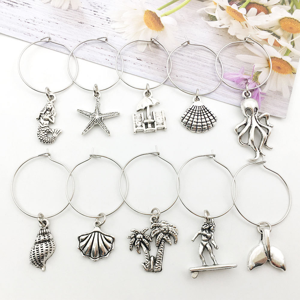Alloy Material 1 Set Marine Style Moon Starfish Shell Alloy Drop Earrings